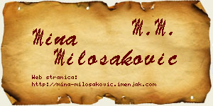 Mina Milošaković vizit kartica